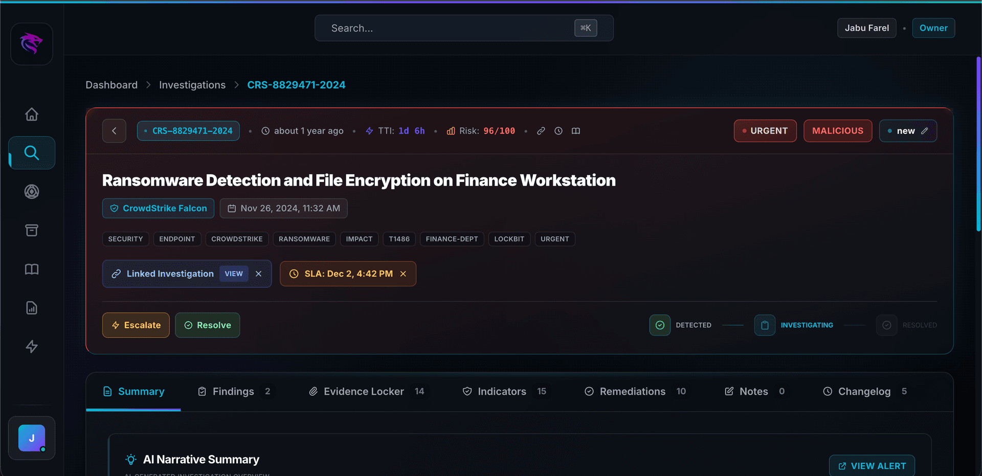 Threat Detection Example