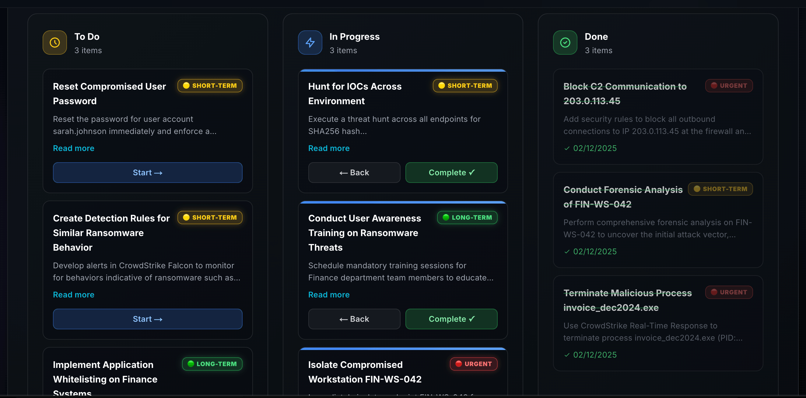 VIPER Remediation Actions and Response